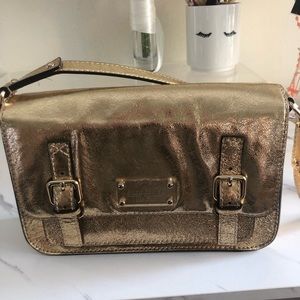 Kate Spade New York Scout Shoulder Bag Gold Metallic Leather